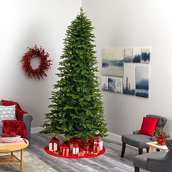 Nearly Natural Belgium Look Faux 10 Foot Pre-Lit Fir Christmas Tree