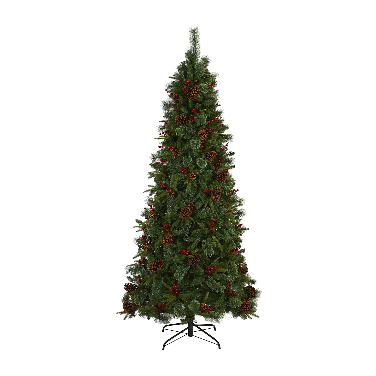Nearly Natural Norway Mixed Faux 7 1/2 Foot Pre-Lit Pine Christmas Tree