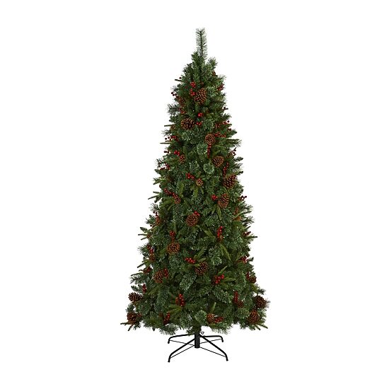 Nearly Natural Norway Mixed Faux 7 1/2 Foot Pre-Lit Pine Christmas Tree