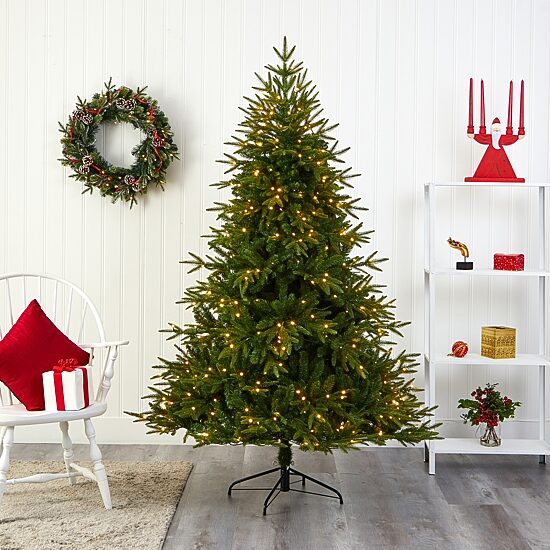 Nearly Natural Mountain Faux 6 Foot Pre-Lit Fir Christmas Tree