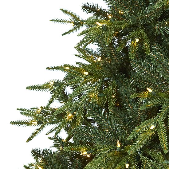 Nearly Natural Mountain Natural Look Faux 7 1/2 Foot Pre-Lit Fir Christmas Tree