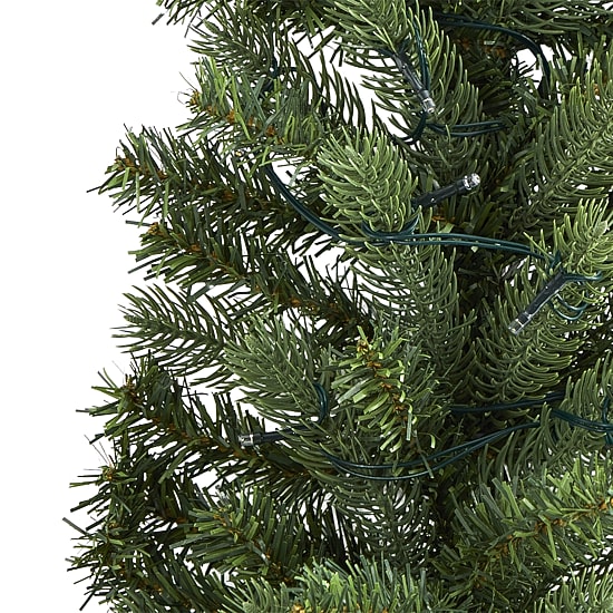 Nearly Natural Flat Back Wall Hanging Faux 3 Foot Pre-Lit Christmas Tree