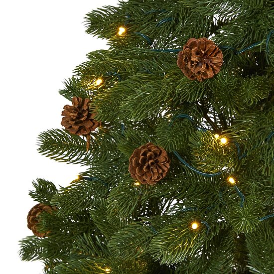 Nearly Natural Rocky Mountain Faux 6 Foot Pre-Lit Spruce Christmas Tree