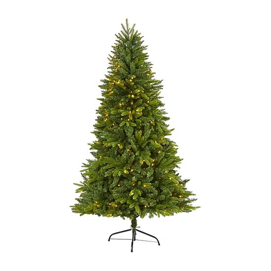 Nearly Natural Sun Valley 6 Foot Pre-Lit Fir Christmas Tree