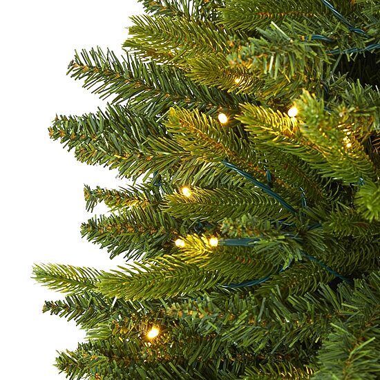 Nearly Natural Sun Valley 6 Foot Pre-Lit Fir Christmas Tree