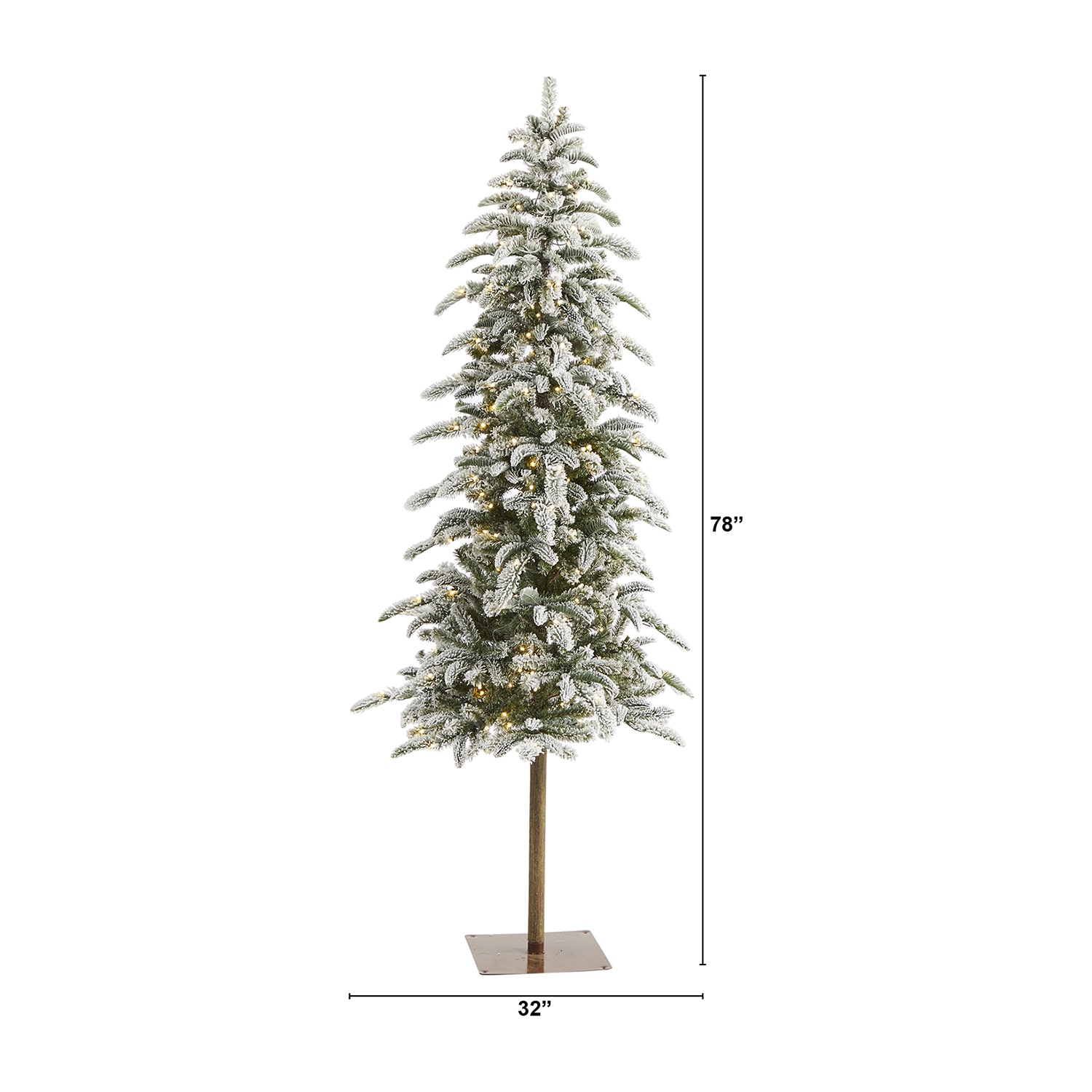 Nearly Natural Flocked 6 1/2 Foot Pre-Lit Christmas Tree