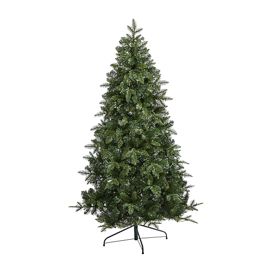Nearly Natural Flat Back 6 Foot Pre-Lit Spruce Christmas Tree