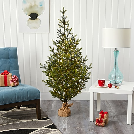 Nearly Natural Fraser 200 5 Foot Pre-Lit Fir Christmas Tree