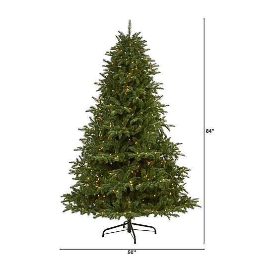 Nearly Natural South Carolina Faux 7 Foot Pre-Lit Spruce Christmas Tree