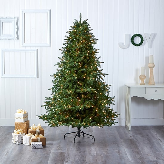Nearly Natural South Carolina Faux 7 Foot Pre-Lit Spruce Christmas Tree