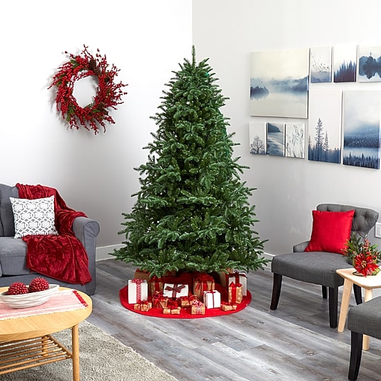 Nearly Natural South Carolina Faux 7 Foot Pre-Lit Spruce Christmas Tree