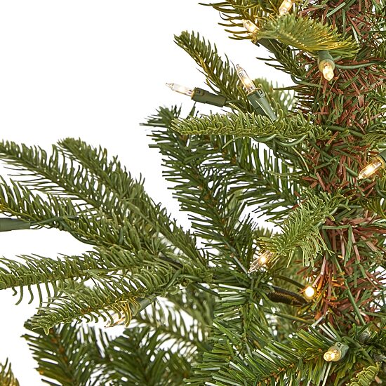 Nearly Natural Layered 4 Foot Pre-Lit Spruce Christmas Tree