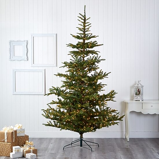 Nearly Natural Layered 9 Foot Pre-Lit Spruce Christmas Tree