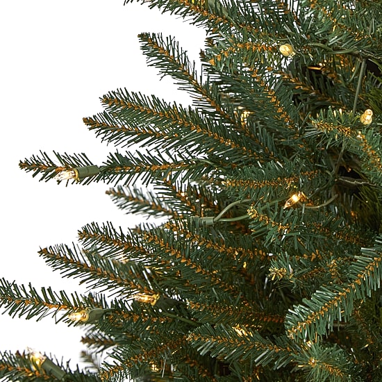 Nearly Natural 5 Foot Pre-Lit Fir Christmas Tree