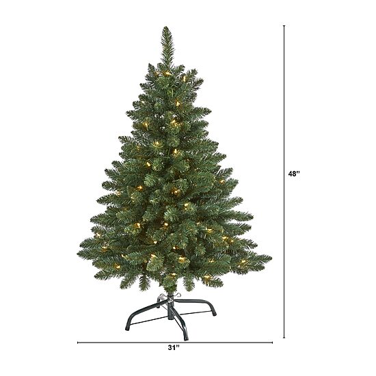 Nearly Natural 4 Foot Pre-Lit Spruce Christmas Tree