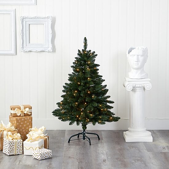 Nearly Natural 4 Foot Pre-Lit Spruce Christmas Tree