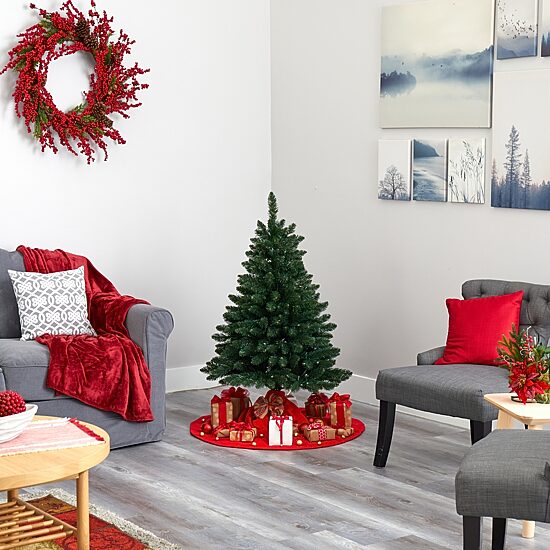 Nearly Natural 4 Foot Pre-Lit Spruce Christmas Tree