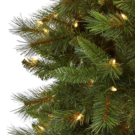 Nearly Natural Slim 9 Foot Pre-Lit Pine Christmas Tree