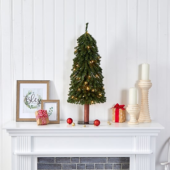 Nearly Natural Grand 3 Foot Pre-Lit Christmas Tree