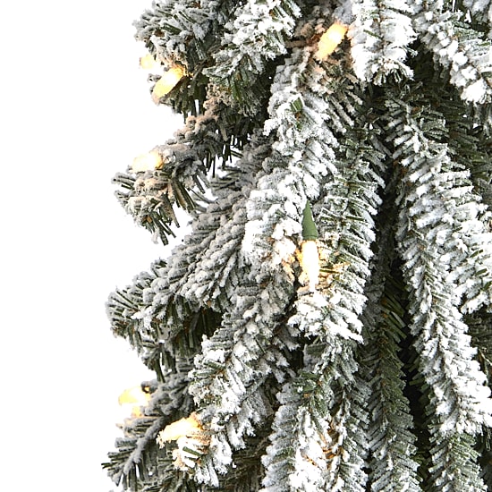Nearly Natural Flocked 3 Foot Pre-Lit Christmas Tree
