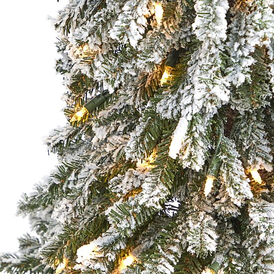 Nearly Natural Flocked 4 Foot Pre-Lit Christmas Tree