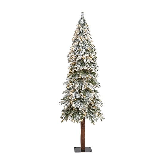 Nearly Natural Flocked Grand Faux 6 Foot Pre-Lit Christmas Tree