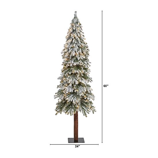 Nearly Natural Flocked Grand Faux 6 Foot Pre-Lit Christmas Tree