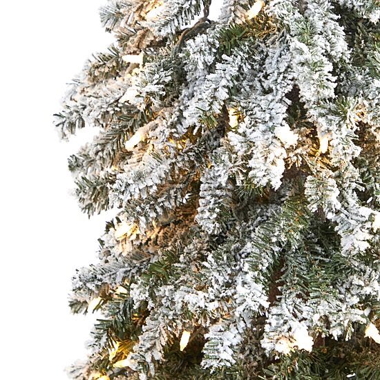 Nearly Natural Flocked Grand Faux 6 Foot Pre-Lit Christmas Tree
