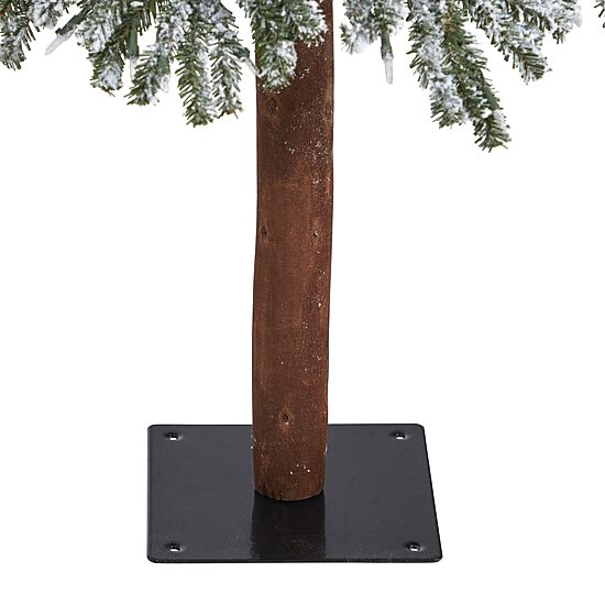 Nearly Natural Flocked Grand Faux 6 Foot Pre-Lit Christmas Tree