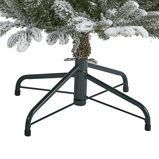 Nearly Natural Flocked 4 1/2 Foot Pre-Lit Spruce Christmas Tree