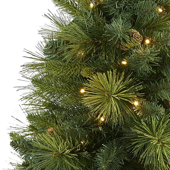 Nearly Natural North Carolina Mixed Faux 5 Foot Pre-Lit Pine Christmas Tree