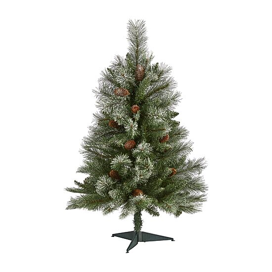 Nearly Natural Snowed Mountain 3 Foot Pine Christmas Tree