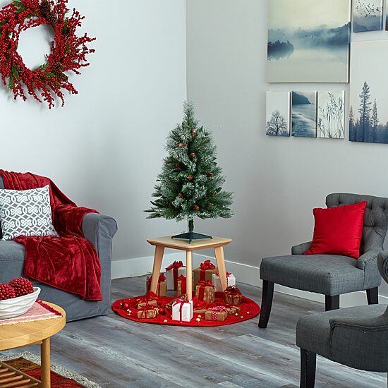 Nearly Natural Snowed Mountain 3 Foot Pine Christmas Tree