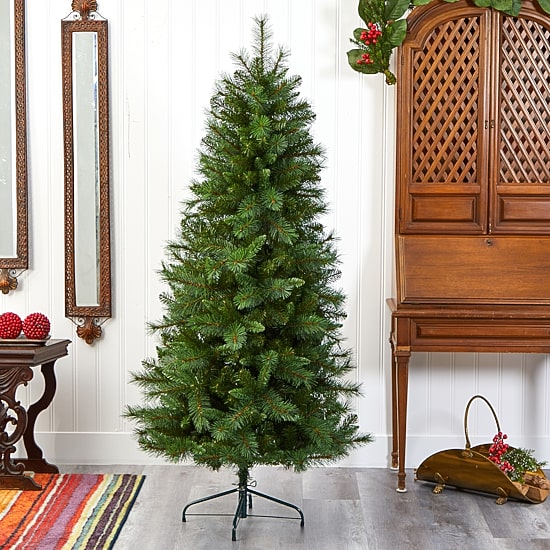 Nearly Natural Slim 6 Foot Pine Christmas Tree