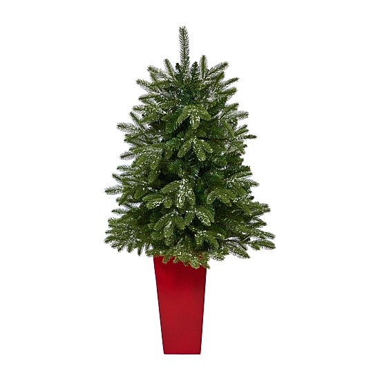 Nearly Natural Snowed 4 Foot Pre-Lit Fir Christmas Tree