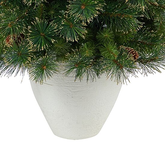 Nearly Natural Golden Tip 4 Foot Pre-Lit Pine Christmas Tree