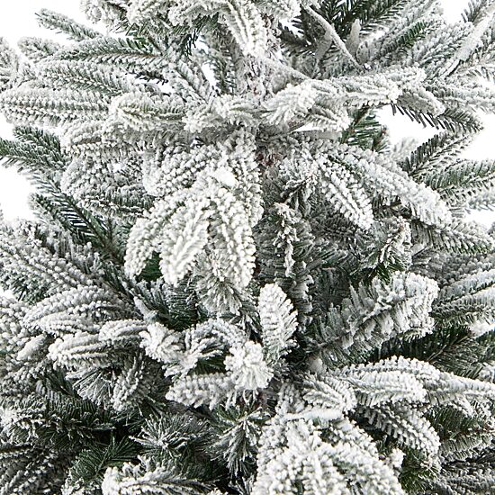 Nearly Natural Flocked In Planter 5 Foot Pre-Lit Spruce Christmas Tree