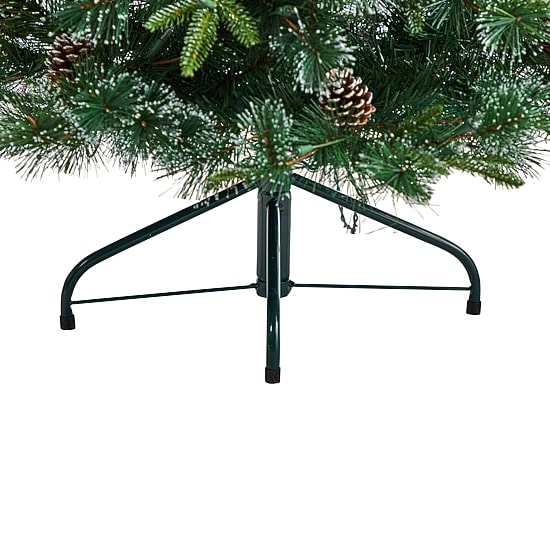 Nearly Natural Snowed Tipped Faux 5 Foot Pre-Lit Pine Christmas Tree