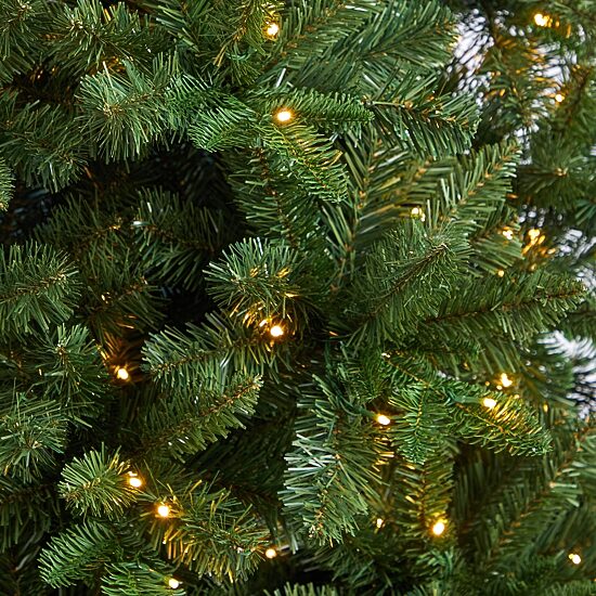 Nearly Natural Flat Back Faux 8 Foot Pre-Lit Spruce Christmas Tree