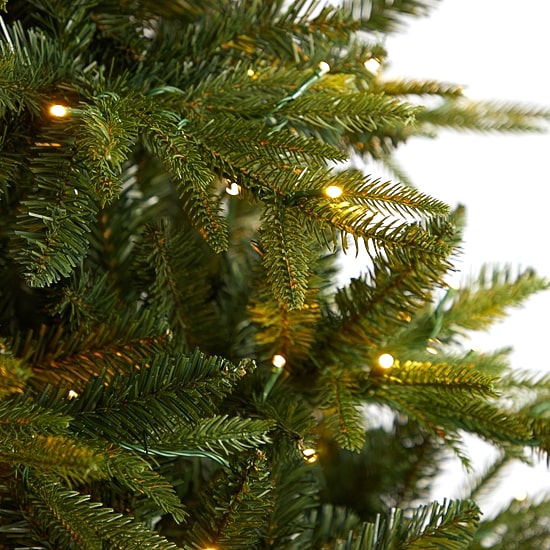 Nearly Natural Faux 8 Foot Pre-Lit Fir Christmas Tree