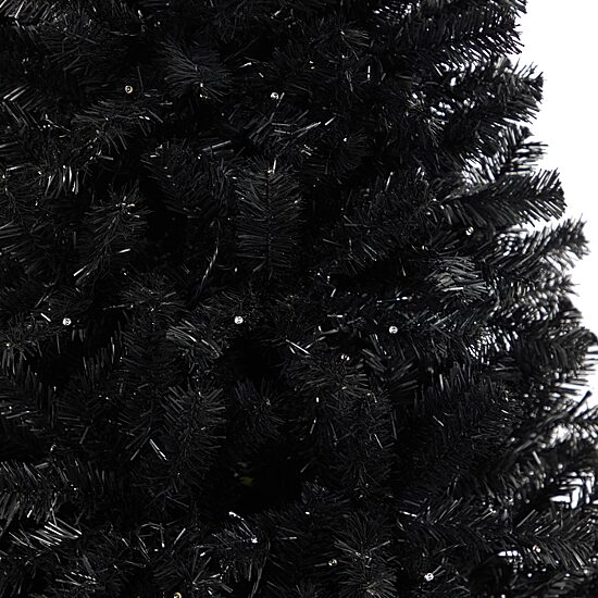 Nearly Natural Black Faux 6 Foot Pre-Lit Christmas Tree