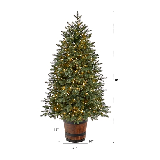 Nearly Natural Pre-Faux Porch 5 Foot Pre-Lit Christmas Tree