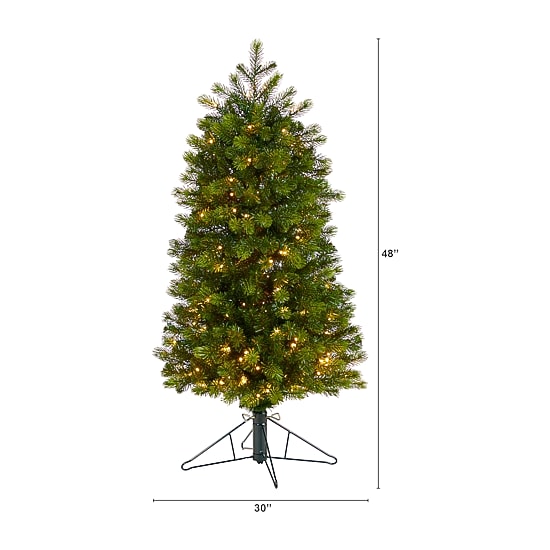 Nearly Natural Slim Faux 4 Foot Pre-Lit Spruce Christmas Tree