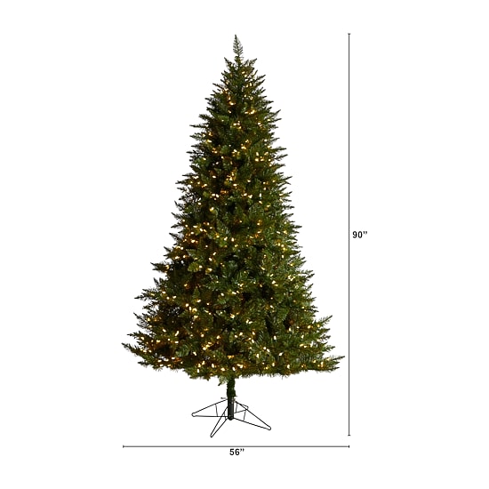 Nearly Natural Faux 7 1/2 Foot Pre-Lit Spruce Christmas Tree