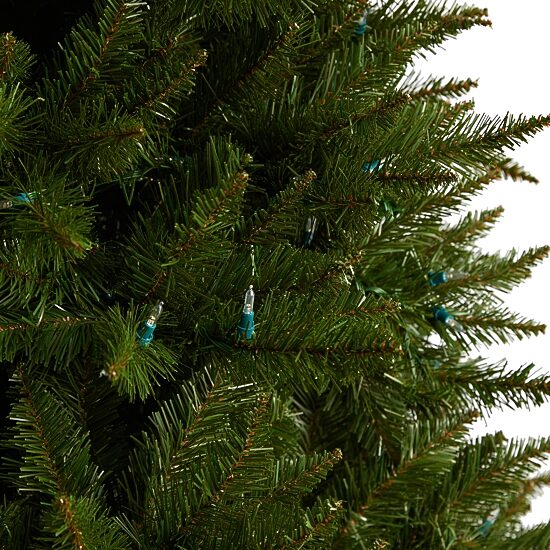 Nearly Natural Faux 7 1/2 Foot Pre-Lit Spruce Christmas Tree