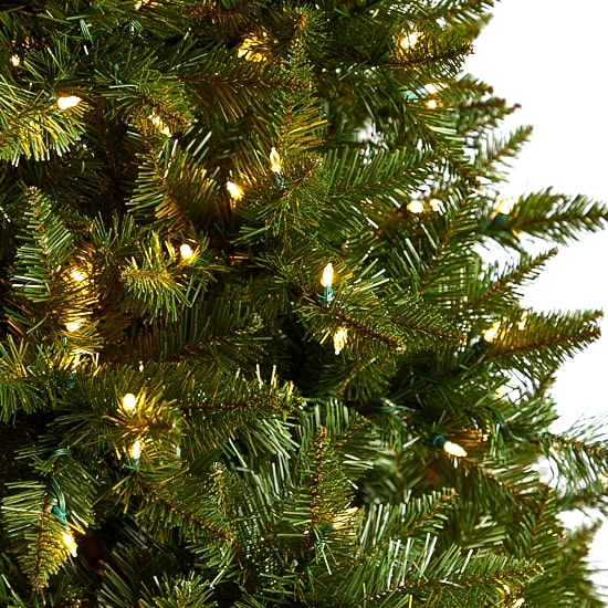 Nearly Natural Green Faux 9 Foot Pre-Lit Spruce Christmas Tree