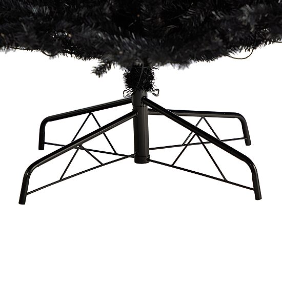 Nearly Natural Black Faux 10 Foot Pre-Lit Christmas Tree