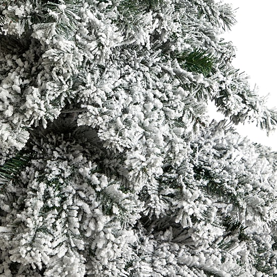 Nearly Natural Flocked Faux 7 Foot Pre-Lit Fir Christmas Tree