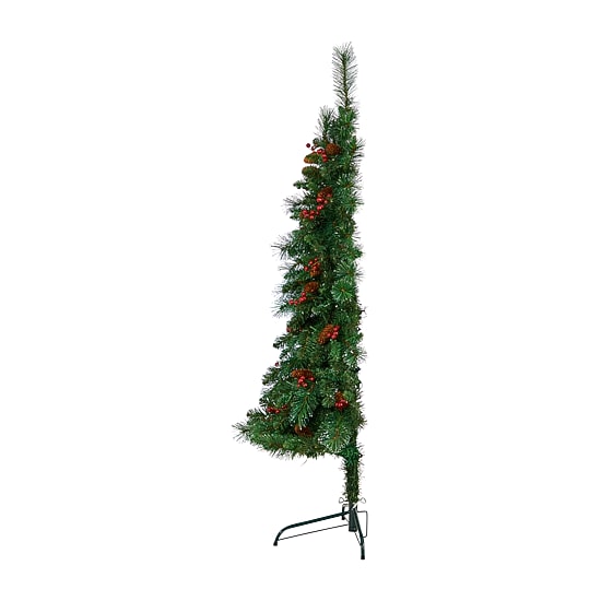 Nearly Natural Flat Back Faux 5 Foot Pre-Lit Pine Christmas Tree