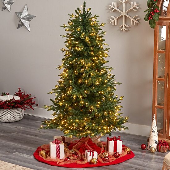 Nearly Natural Montreal Faux 6 Foot Pre-Lit Spruce Christmas Tree